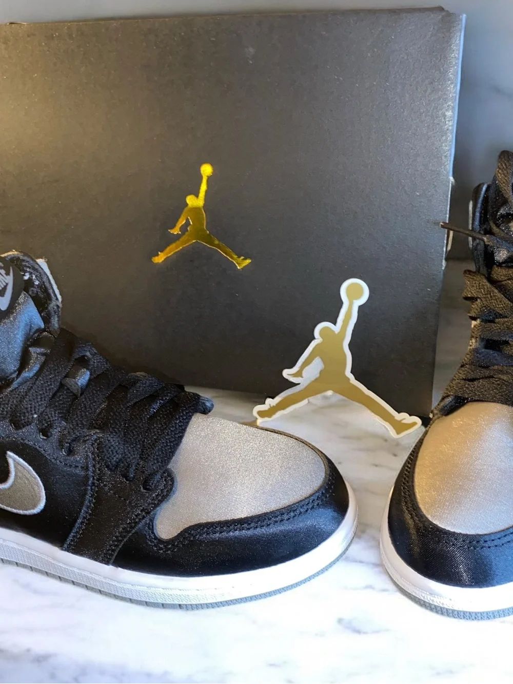 Nike Kids High-Top Sneakers in Black and Silver Metallic